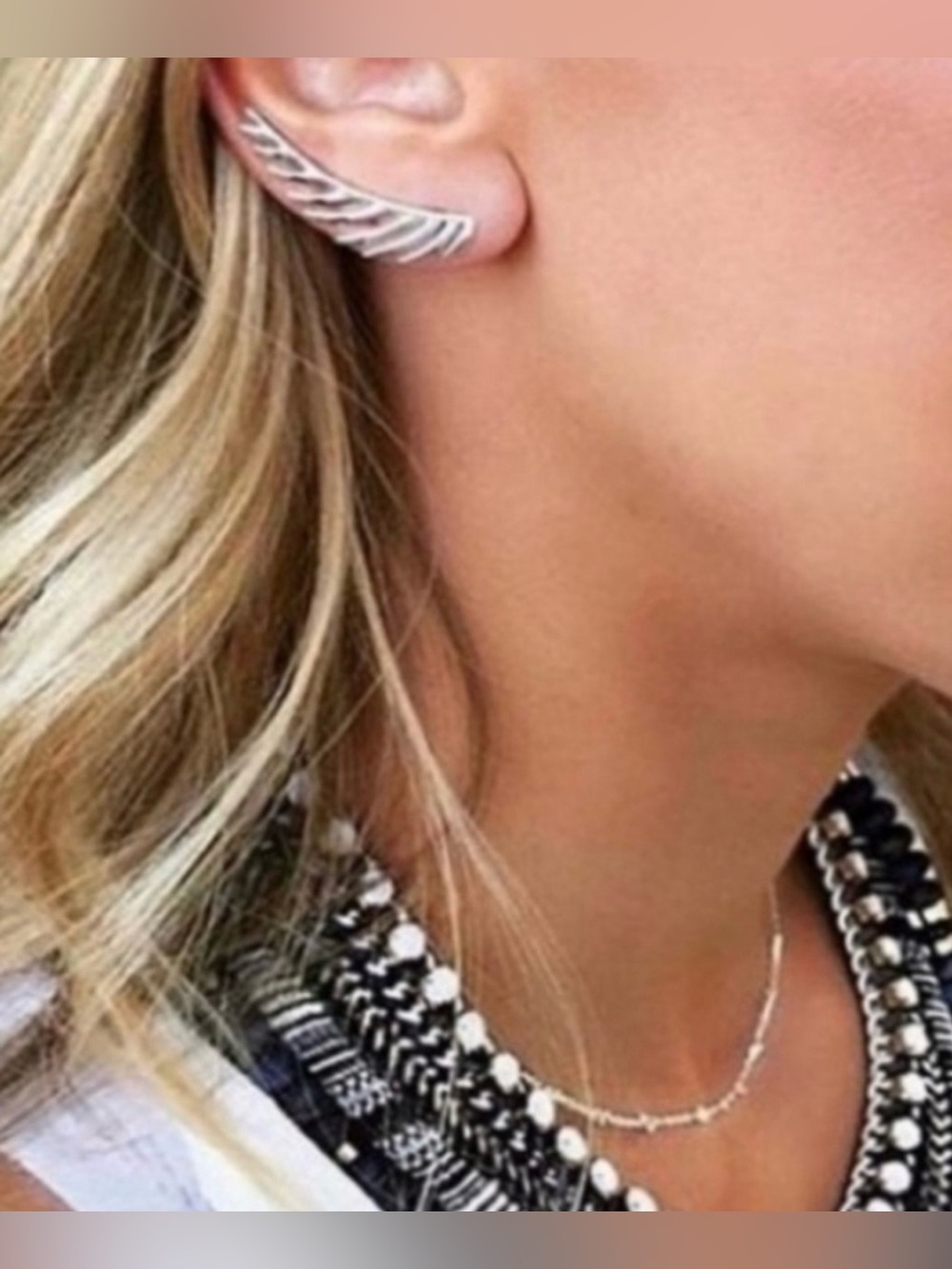 Stella & Dot Sterling Silver Wing Ear Climbers. NIB - Picture 5 of 6